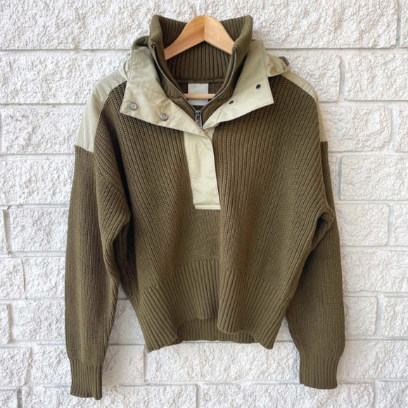 VARLEY Dark Olive Mix Carter Half Zip Pullover - Size Small - Picture 6 of 8